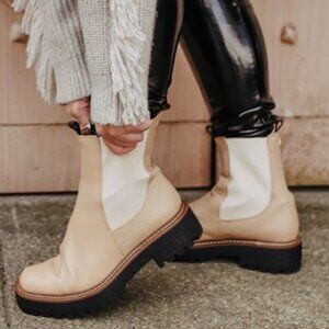 SAM EDELMAN Laguna Waterproof Lug Sole Chelsea Boot in Sesame Size US 6 NWT